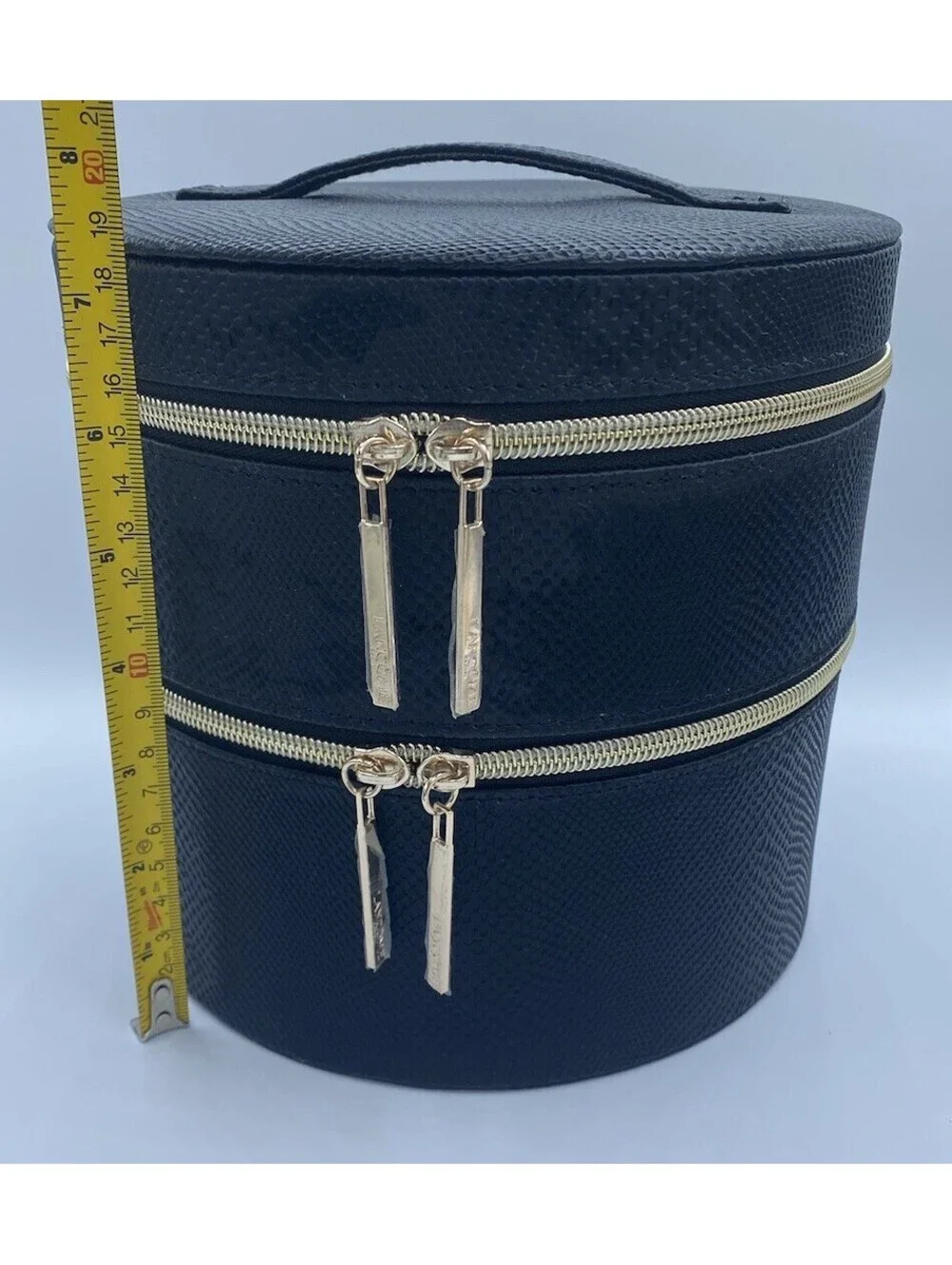 Lancome Black Round Two Tiered Make Up Cosmetic Organizer